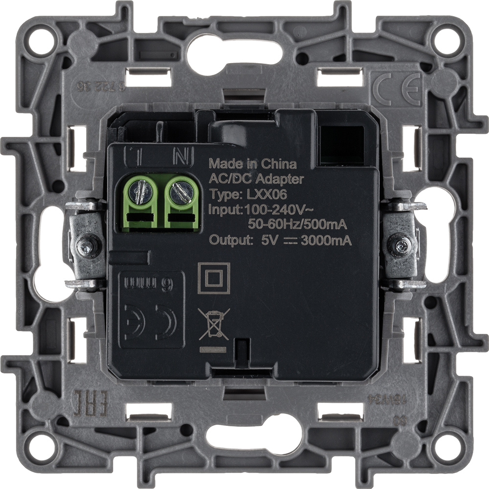 Розетка USB тип С / тип С 3000мА 15Вт - белый ETIKA Legrand