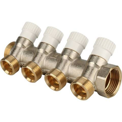 STOUT Коллектор распределительный 1" на четыре отвода 3/4" евроконус