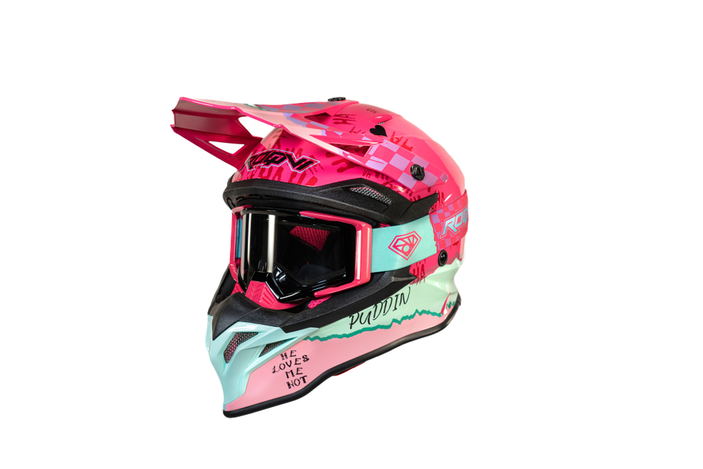 Очки мото ROQVI QUINN розовый/голубой