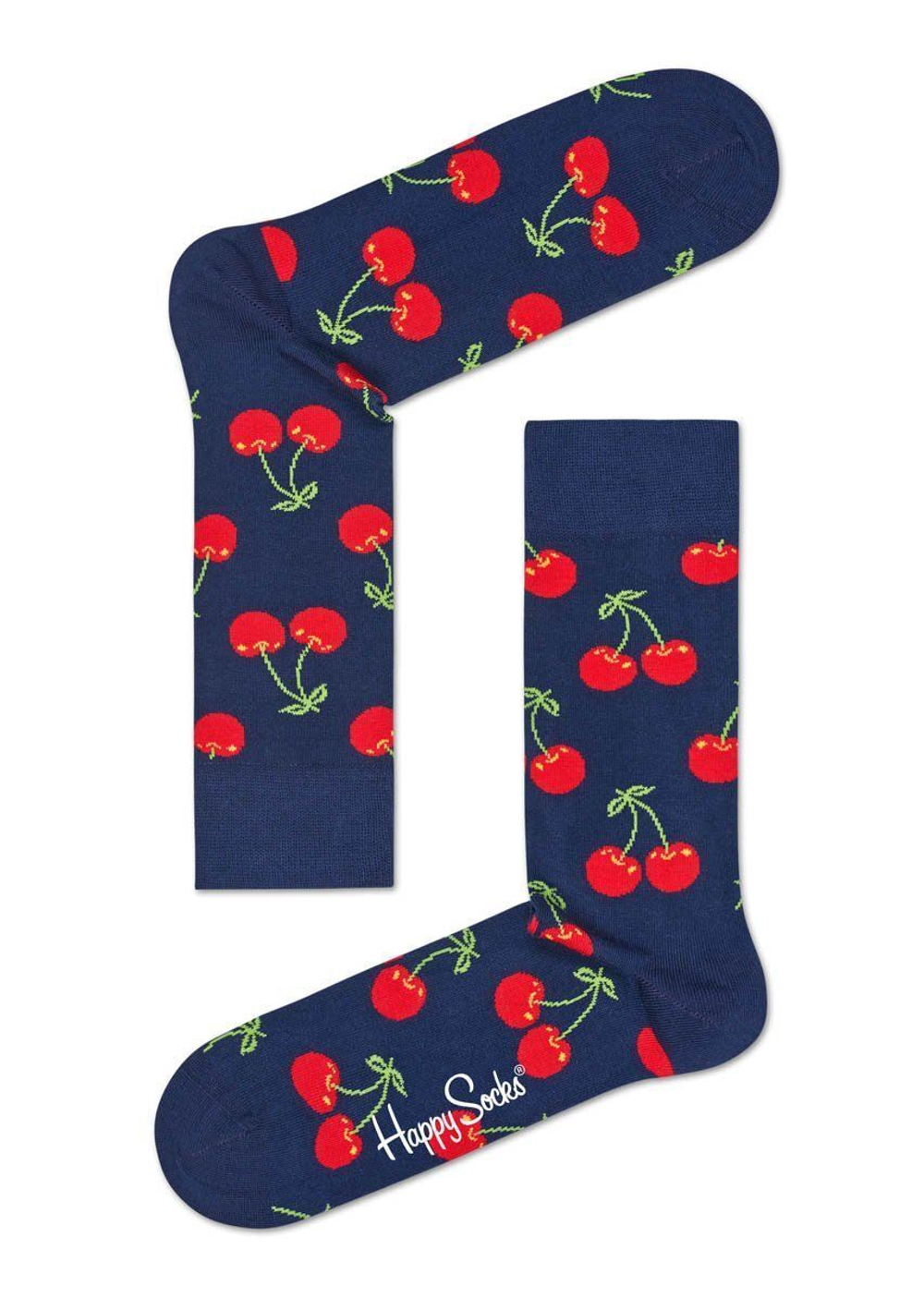 Темно-синие носки Cherry Sock с вишенками (Размер: 25) (Цвет: темно-синий)