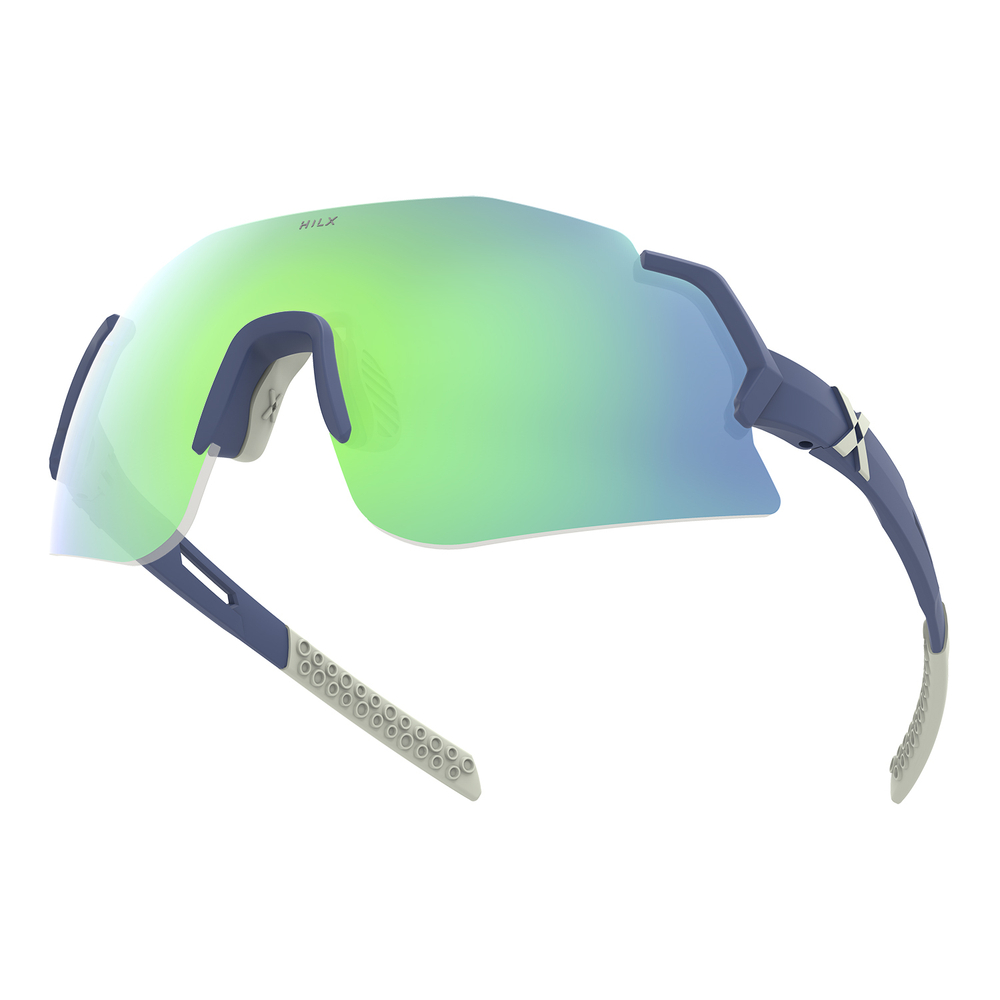 Спортивные очки с диоптриями HILX Savage 2.0 Matt Blue Warm Grey / Green Lens
