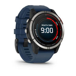 Умные часы Garmin Quatix 7 Sapphire титановый с синим силиконовым ремешком