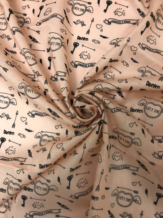 Батист принт, черный/персиковый BST2513D05C1