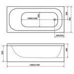 Ванна Ультра 170 (1700x700х400 мм) в комплекте с ножками