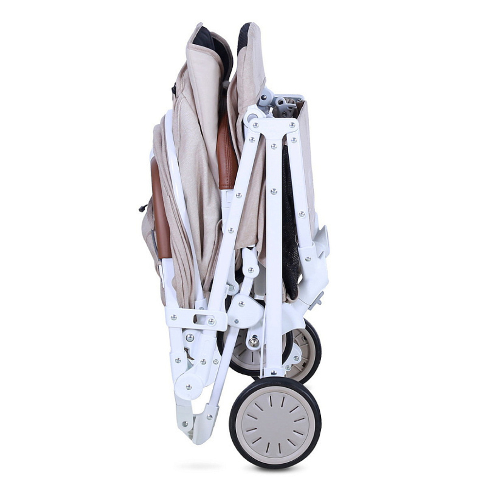 Детская прогулочная коляска Nuovita Giro Lux Beige, Bianco / Бежевый, Белый