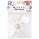 Бант для волос НАБОР 2 шт. и 1 шт., 10х8 см, на заколке, белый, АССОРТИ, MONTE VITA, 457119