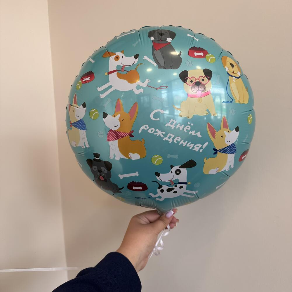 Шар фольгированный «С Днем Рождения. Милые собачки», 46 см