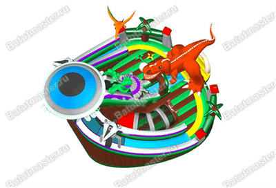 Надувная горка "Динозавр с Марса"