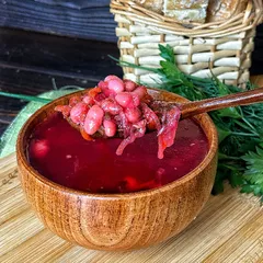 Борщ без мяса с фасолью (постный) / 320 мл Борщ без мяса с фасолью (постный) / 320 мл