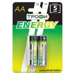 Батарейки Трофи LR6-2BL ENERGY Alkaline