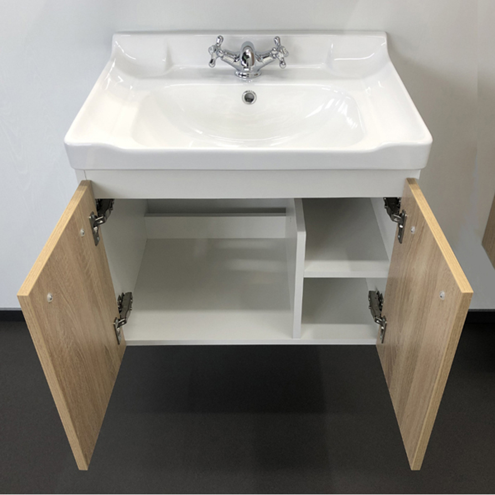 Comforty. Тумба-умывальник Рига-60 дуб сонома с раковиной Comforty 9335-60