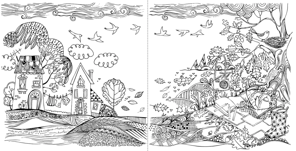 Моя осенняя прогулка: Раскраска