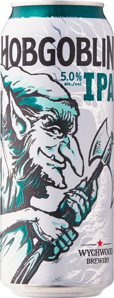 Пиво Вичвуд Брювери Хобгоблин ИПА / Wychwood Brewery Hobgoblin IPA 0.5 - банка