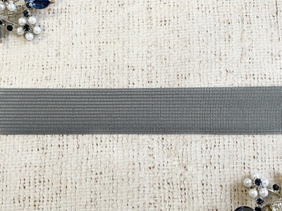 Тесьма окантовочная тканая, ш. 2,4 см, 2,6 гр/м, серый