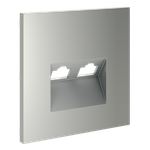 Накладка для розетки компьютерной двойной RJ45+RJ45 кат.6, (сталь) Voltum S70 VLS001405