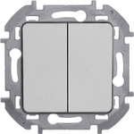 Выключатель 2-кл. Inspiria 10А IP20 250В 10AX механизм алюм. IEK 673622