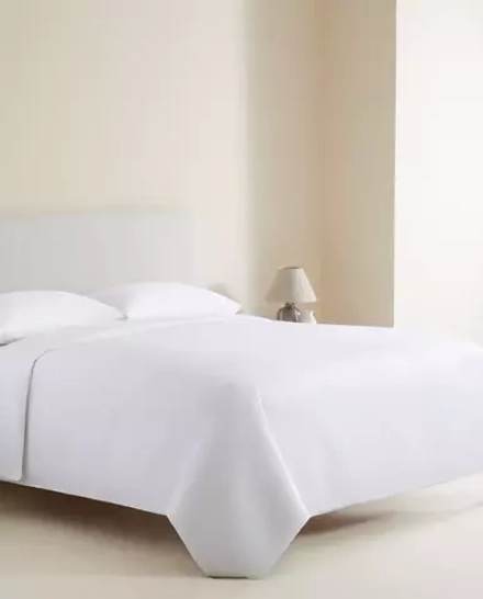 ZARA HOME (200 НИТЕЙ) НАТЯЖНАЯ ПРОСТЫНЯ ИЗ ХЛОПКА ПЕРКАЛЬ, БЕЛЫЙ
