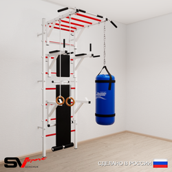 Шведская стенка Sv Sport 5611 (Турник рукоход/Брусья/Стойка/Скамья/Кольца/Цепь/Мешок 15кг)