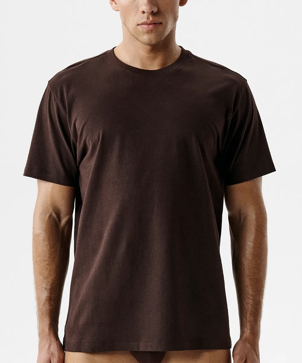 Футболка мужская Atlantic, 1 шт. в уп., хлопок, коричневая, NMT-033