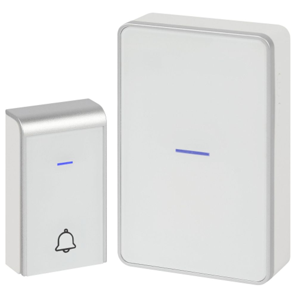 Звонок дверной Intro MP103W беспроводной LED подсветка IP44 150 м белый 38 мелодий | Intro