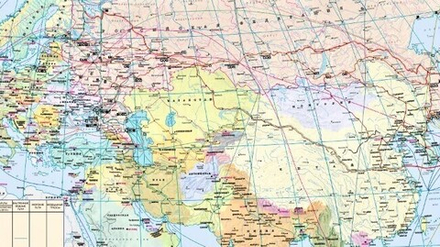 карта Евроазиатские транспортные коридоры (42*59 см) А2