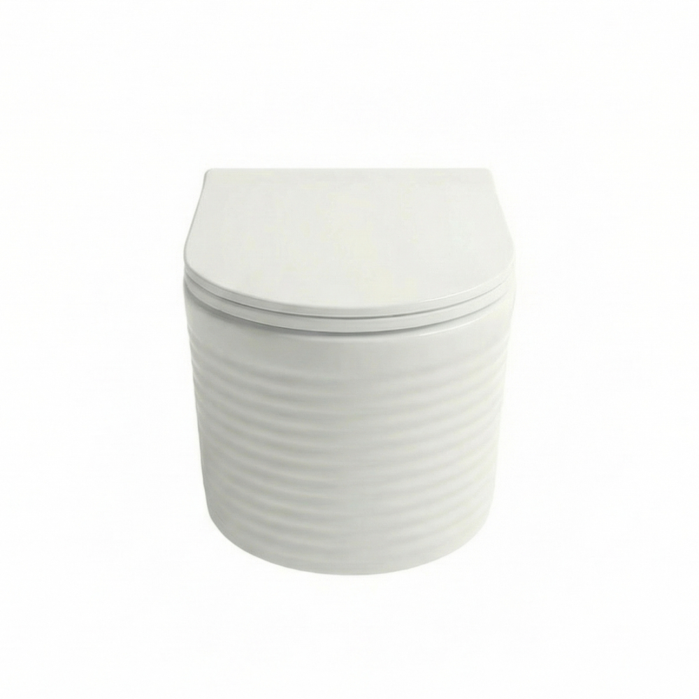 Унитаз подвесной безободковый WAVE LINE Tornado3.0, сид. дюропласт, м/л, быстр, БЕЛЫЙ глянец (L)