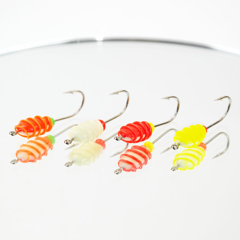 Мормышка фосфорная плавающая Lumicom 107, №4 Long+,ABC (набор 32шт)