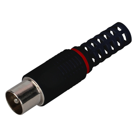 Разъем ЭРА R-TV05-1 штекер TV без пайки чёрный упаковка 1 шт