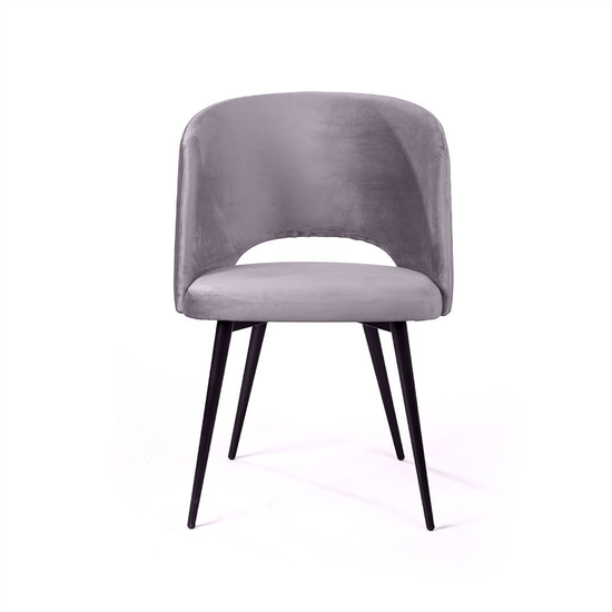 Кресло William, бархат серый 27/ черный конус