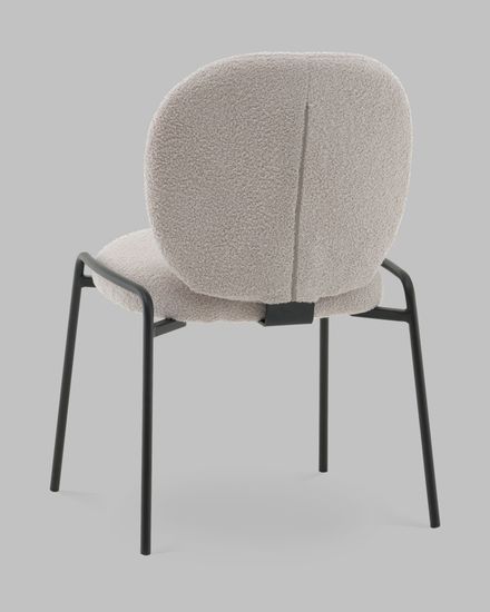 Стул Molly букле светло-серый, ножки черный металл