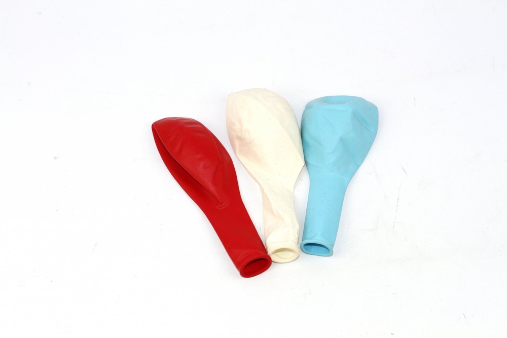 Шар воздушный Alingar, №12, "Триколор", цвета ассорти ( белый, голубой, красный), 100шт/уп, пакет с европодвесом