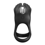 Черное перезаряжаемое виброкольцо на пенис Silas (Цвет: черный)