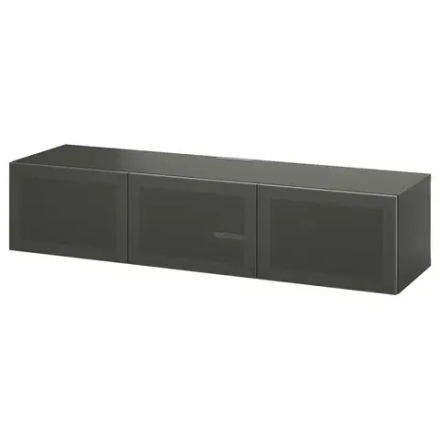 Тумба под ТВ с дверцами - IKEA BESTÅ/BESTA/БЕСТО ИКЕА, 42х38х180 см, черный