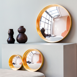 Зеркало настенное Объект мечты Зазеркалье Хогард Голд версия L fish-eye OM-21092110