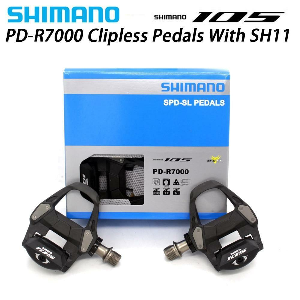 Педали Shimano 105 PD-R7000 SPD-SL, с шипами SH11