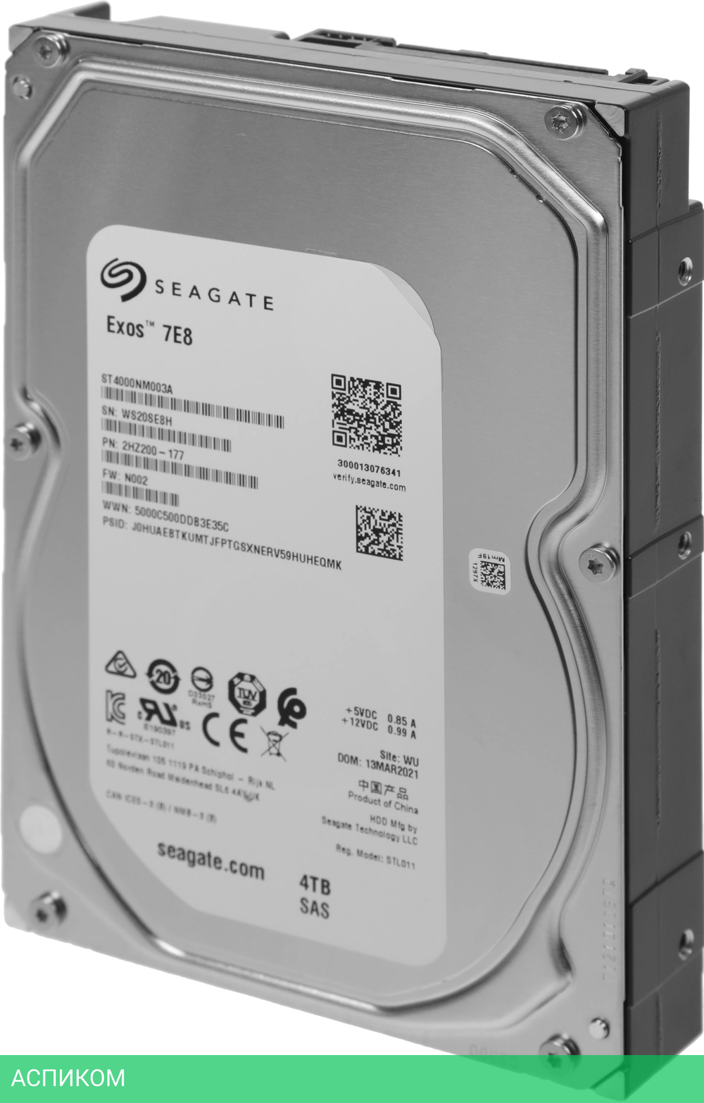 Жесткий диск Seagate 4TB Exos 7E8 (ST4000NM003A)