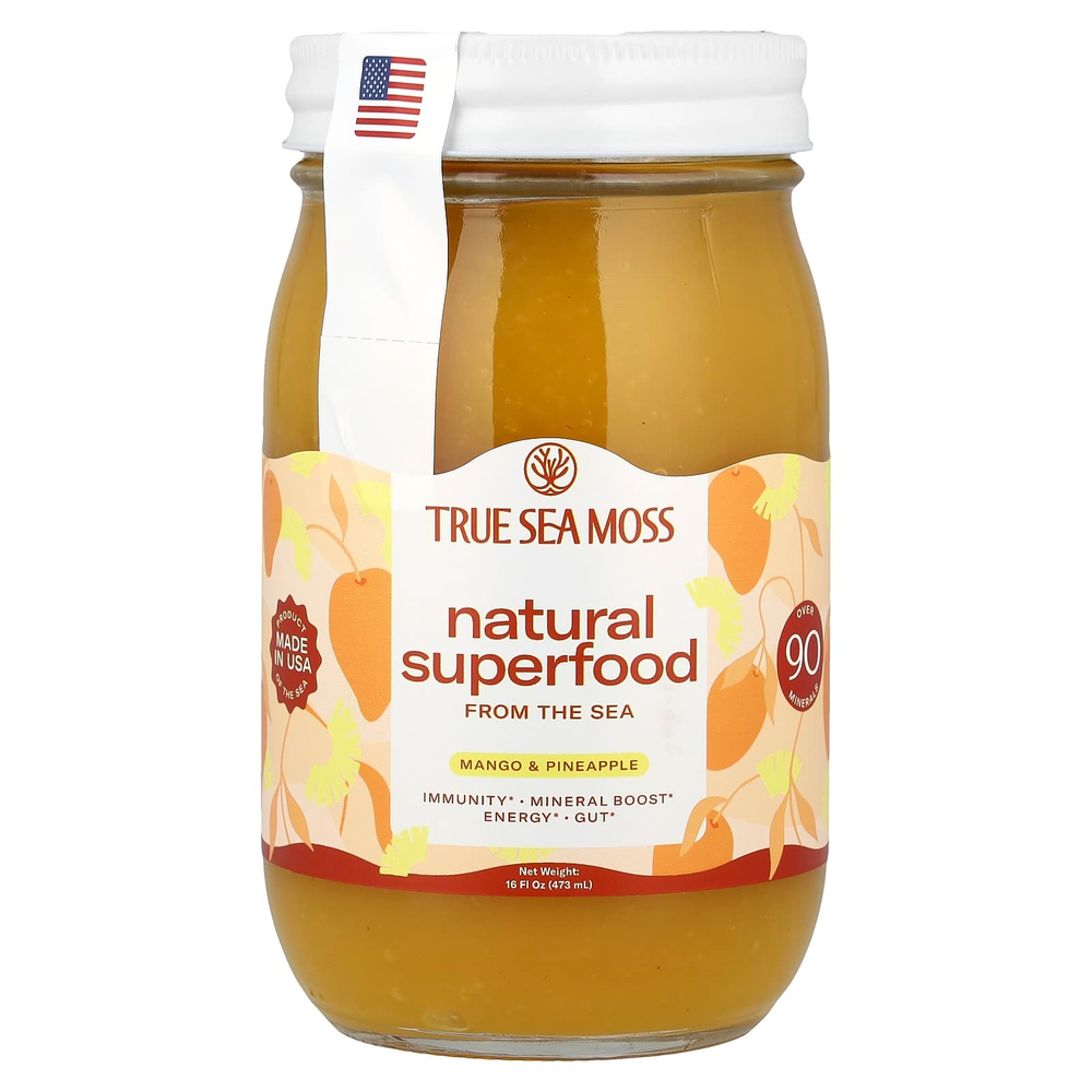 True Sea Moss, натуральный суперфуд, из морских водорослей, манго и ананас, 473 г (16 жидк. унций)