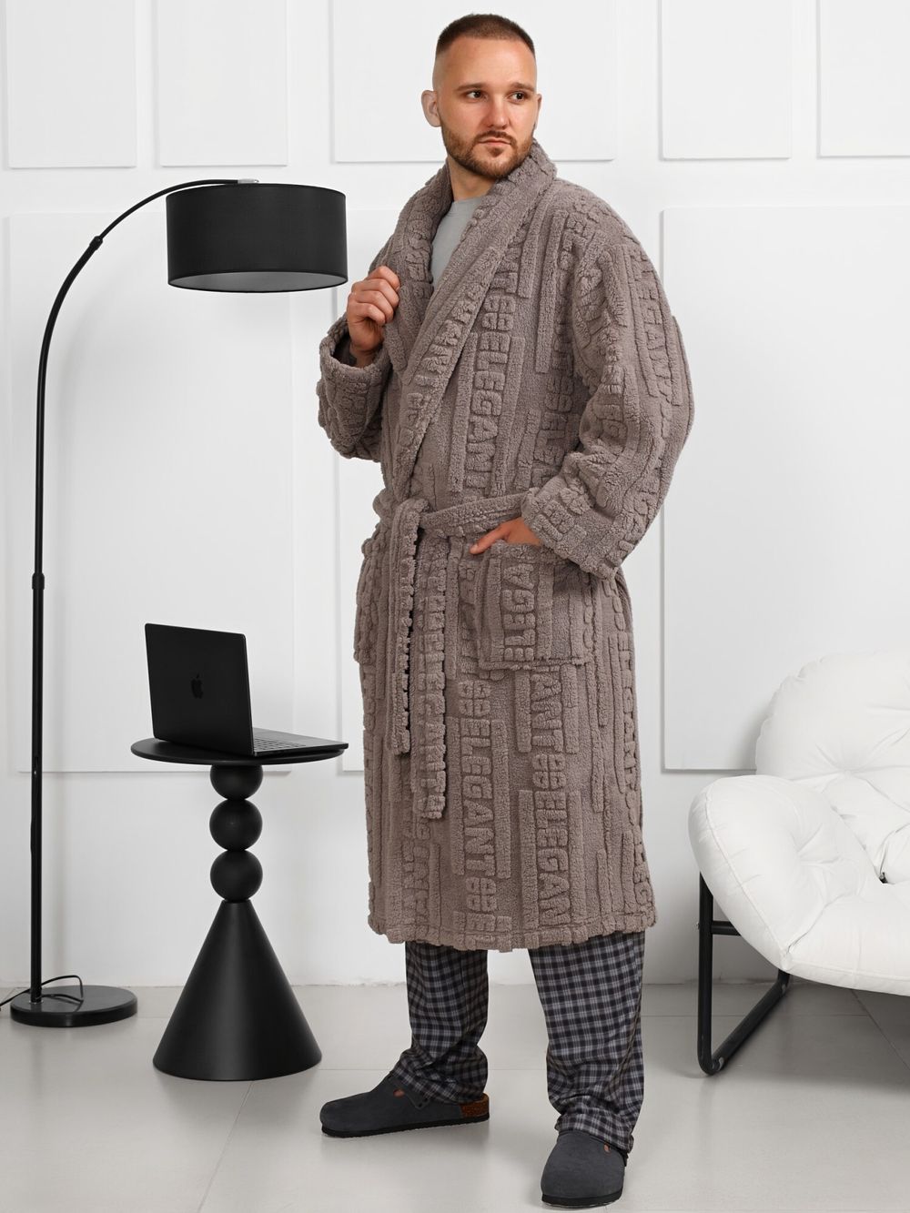 Халат мужской Идеал-3 Виотекс СЕРЫЙ