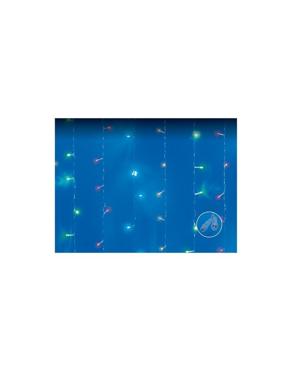 Занавес LED с эффектом мерцания ULD-C3020-240/TTK MULTI IP44 3х2м соед. 240 сдиодов разноцвет. свет провод прозр. Uniel UL-00007216