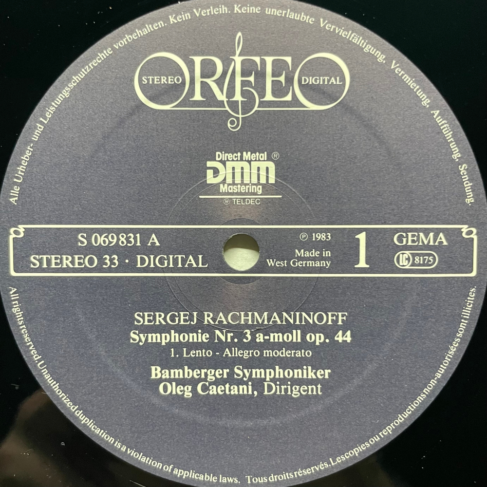 Рахманинов - Симфония № 3 (Германия 1983г.)