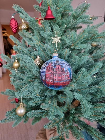 Шар стеклянный "Спас на крови",  ручная роспись