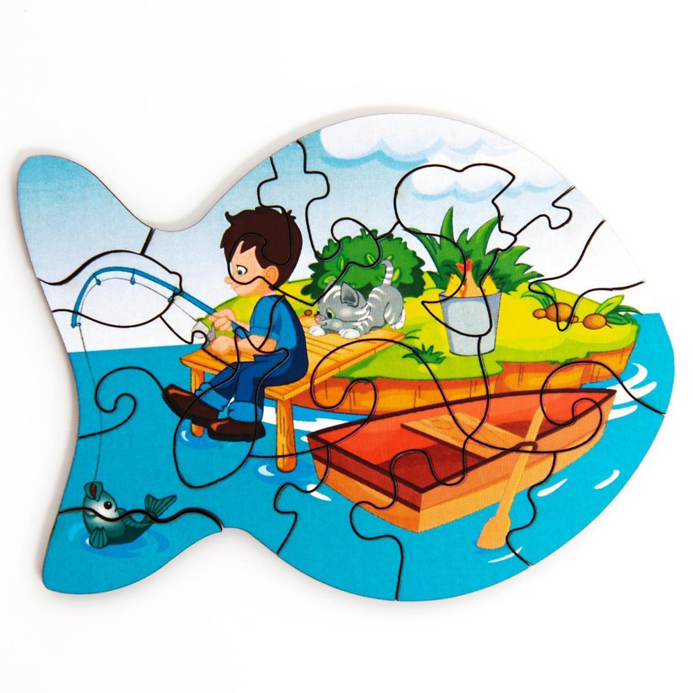 Пазл малый "Рыбалка" (в мешочке)