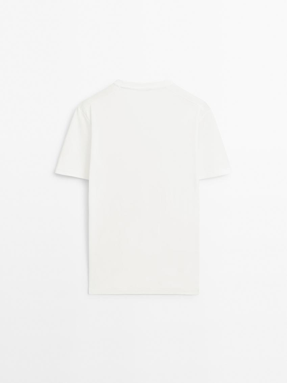 Massimo Dutti Футболка из 100% хлопка, натуральный, кремовый