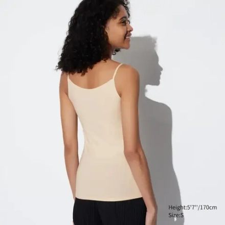 UNIQLO ТОП НА ТОНКИХ БРЕТЕЛЯХ, БЕЖЕВЫЙ