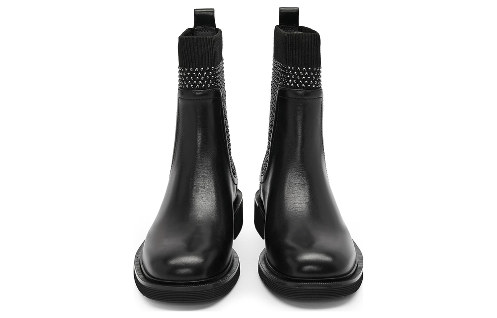 Staccato Fabric Ankle Boots 3.5cm Women"s Starry Black