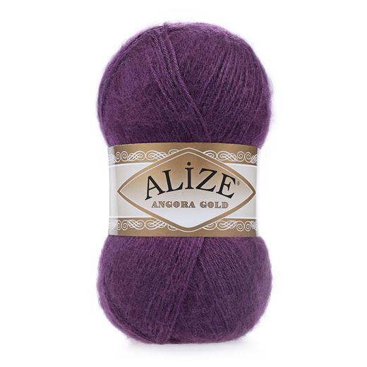 ALIZE "Angora Gold Simli", 10% мохер, 10% шерсть, 5% металлик - 75% Акрил, 100 гр, 550 м, 111 сливовый