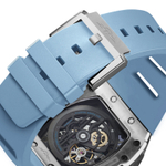 CERIEPON Silver Stone Racing Track Collection Glow In The Dark Men"s Cut Out Waterproof Watch Men"s Mechanical Movement