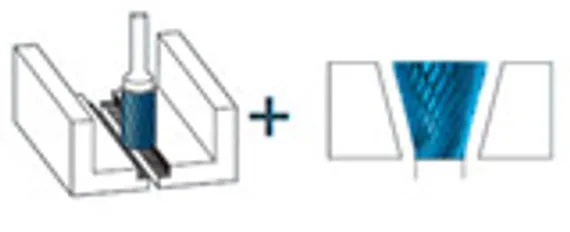 Комбинированная борфреза Karnasch конус 60° + угол