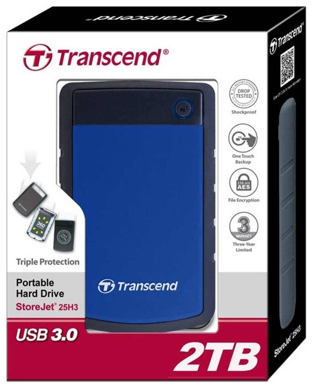 Внешний накопитель Transcend TS2TSJ25H3B 2000 Гб