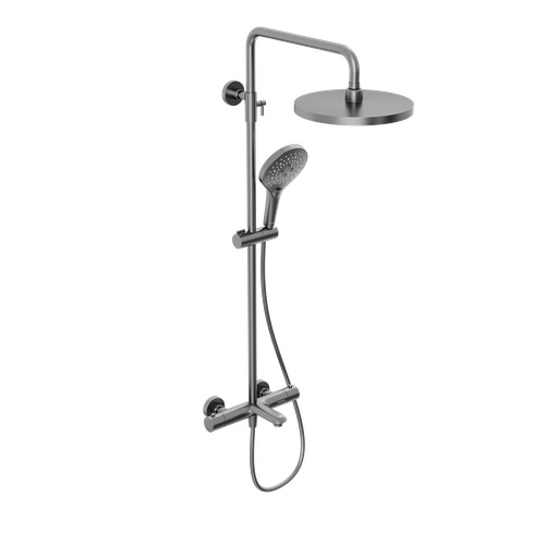 Душевая система Abelsberg Perfecta SNS61102GM с термостатом для ванны и душа, космическая сталь